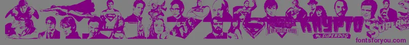 フォントSupermanLastSonOfKryptonSuper – 紫色のフォント、灰色の背景