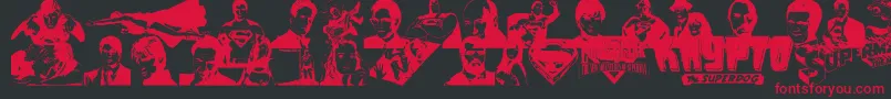 Fonte SupermanLastSonOfKryptonSuper – fontes vermelhas em um fundo preto