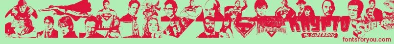 SupermanLastSonOfKryptonSuper-fontti – punaiset fontit vihreällä taustalla