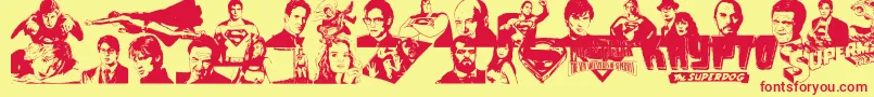 Czcionka SupermanLastSonOfKryptonSuper – czerwone czcionki na żółtym tle