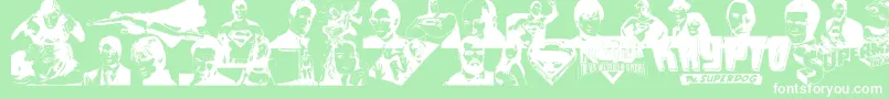 Police SupermanLastSonOfKryptonSuper – polices blanches sur fond vert