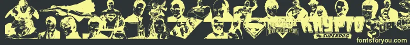 SupermanLastSonOfKryptonSuper Font – Yellow Fonts on Black Background