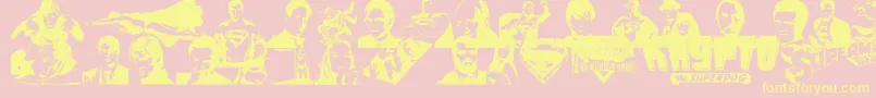 fuente SupermanLastSonOfKryptonSuper – Fuentes Amarillas Sobre Fondo Rosa