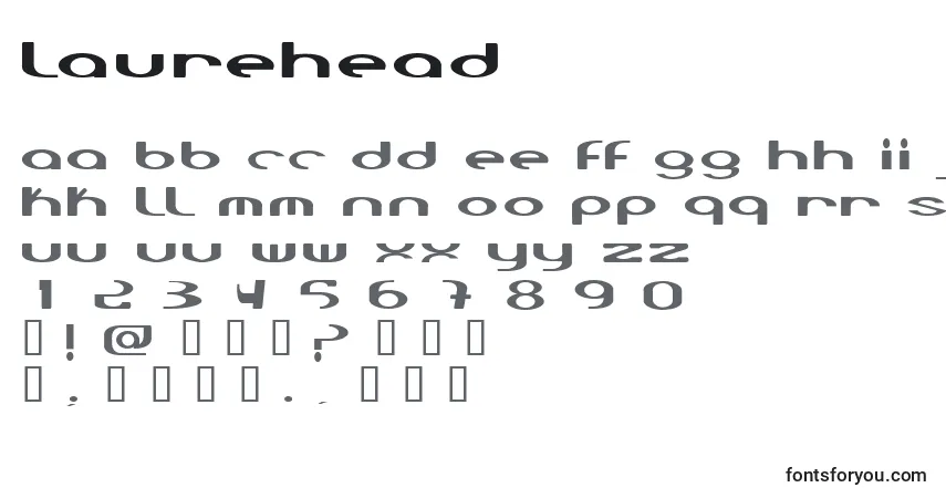 A fonte Laurehead – alfabeto, números, caracteres especiais