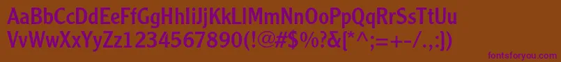 ClearfacegothicltstdRoman Font – Purple Fonts on Brown Background