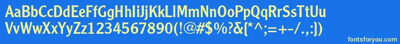 ClearfacegothicltstdRoman Font – Yellow Fonts on Blue Background