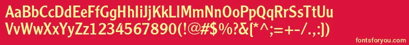 Police ClearfacegothicltstdRoman – polices jaunes sur fond rouge