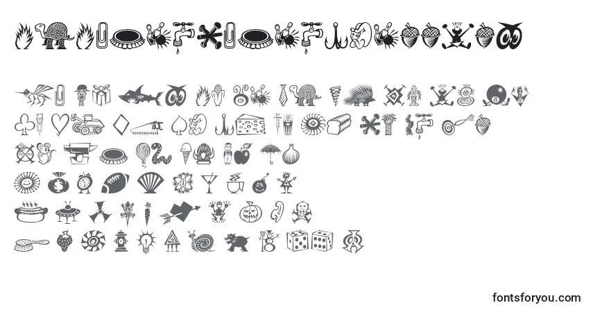 Czcionka DfDavesRavesOnettItc – alfabet, cyfry, specjalne znaki