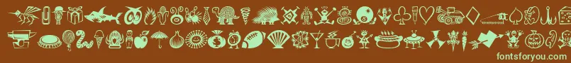 DfDavesRavesOnettItc Font – Green Fonts on Brown Background