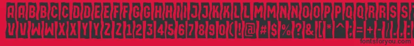 AMachinaortosls-Schriftart – Schwarze Schriften auf rotem Hintergrund