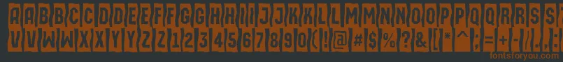 AMachinaortosls-Schriftart – Braune Schriften auf schwarzem Hintergrund