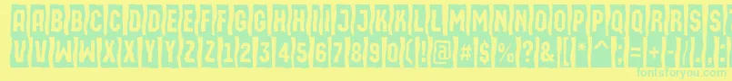 AMachinaortosls Font – Green Fonts on Yellow Background