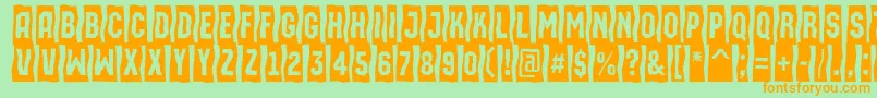 AMachinaortosls Font – Orange Fonts on Green Background