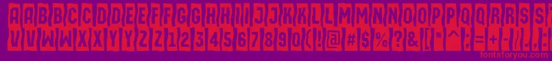 フォントAMachinaortosls – 紫の背景に赤い文字