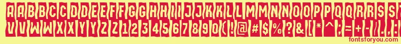 AMachinaortosls Font – Red Fonts on Yellow Background