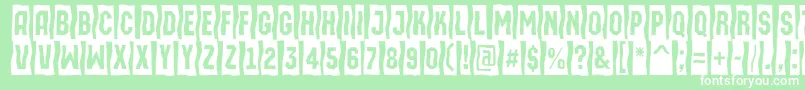 フォントAMachinaortosls – 緑の背景に白い文字