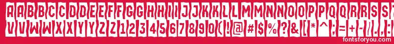 AMachinaortosls-fontti – valkoiset fontit punaisella taustalla