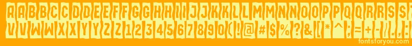 AMachinaortosls Font – Yellow Fonts on Orange Background