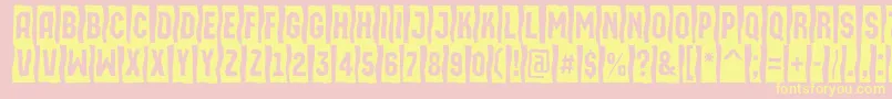 AMachinaortosls Font – Yellow Fonts on Pink Background