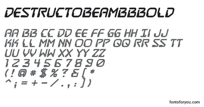 A fonte DestructobeamBbBold – alfabeto, números, caracteres especiais