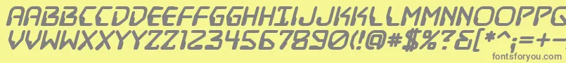 フォントDestructobeamBbBold – 黄色の背景に灰色の文字