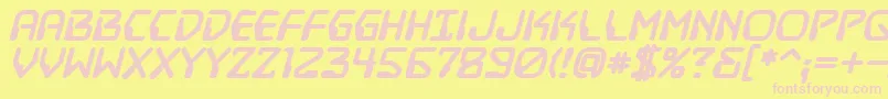 フォントDestructobeamBbBold – ピンクのフォント、黄色の背景
