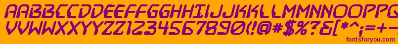 DestructobeamBbBold Font – Purple Fonts on Orange Background