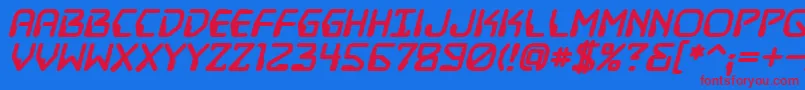 DestructobeamBbBold Font – Red Fonts on Blue Background