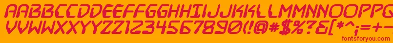 DestructobeamBbBold Font – Red Fonts on Orange Background