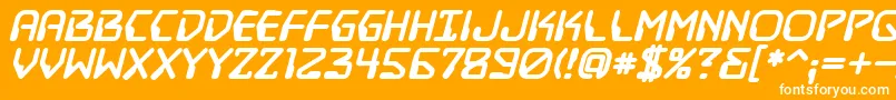 DestructobeamBbBold Font – White Fonts on Orange Background