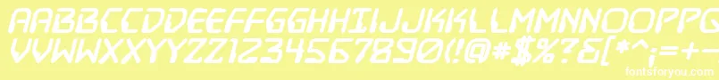 DestructobeamBbBold Font – White Fonts on Yellow Background