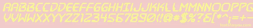 DestructobeamBbBold Font – Yellow Fonts on Pink Background