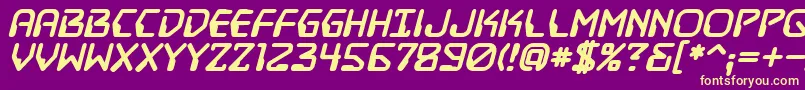 DestructobeamBbBold Font – Yellow Fonts on Purple Background