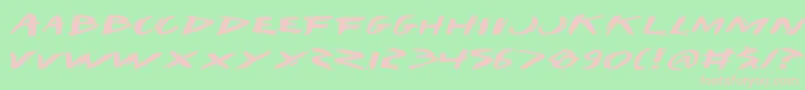 Iwante Font – Pink Fonts on Green Background