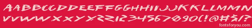 Iwante Font – Pink Fonts on Red Background