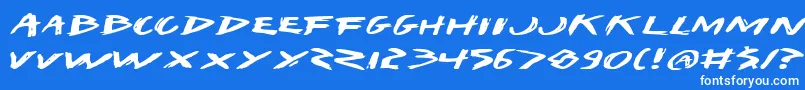 Weitere Informationen zur Iwante-Schriftart Iwante-Schriftart – Weiße Schriften auf blauem Hintergrund
