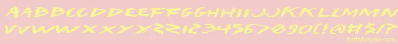 Iwante Font – Yellow Fonts on Pink Background