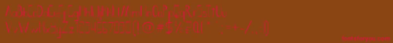 SmothBightPorKustren-Schriftart – Rote Schriften auf braunem Hintergrund