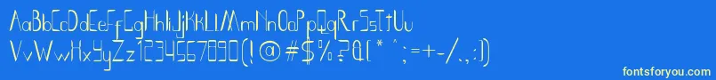 SmothBightPorKustren-Schriftart – Gelbe Schriften auf blauem Hintergrund