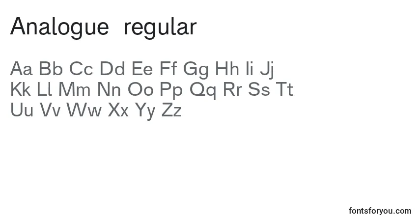 Шрифт Analogue55regular (54113) – алфавит, цифры, специальные символы