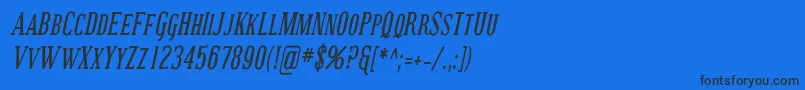 Coving24 Font – Black Fonts on Blue Background