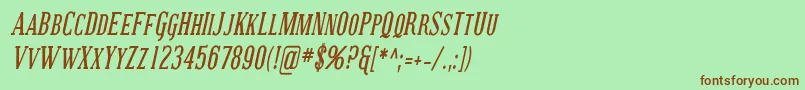 Coving24 Font – Brown Fonts on Green Background