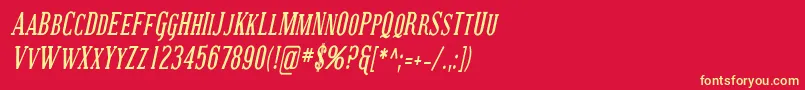 Coving24 Font – Yellow Fonts on Red Background