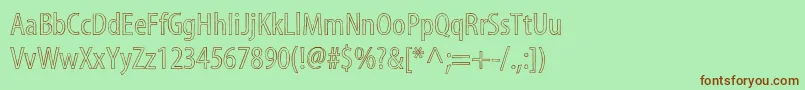 MyriadstdSketch-Schriftart – Braune Schriften auf grünem Hintergrund
