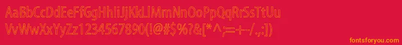 Fonte MyriadstdSketch – fontes laranjas em um fundo vermelho