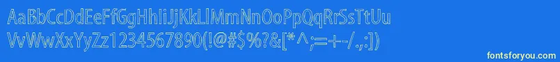 MyriadstdSketch Font – Yellow Fonts on Blue Background