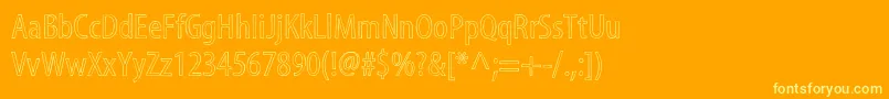 Fonte MyriadstdSketch – fontes amarelas em um fundo laranja