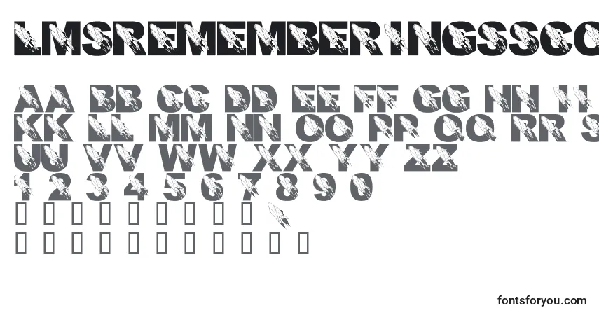 Schriftart LmsRememberingSsColumbia – Alphabet, Zahlen, spezielle Symbole