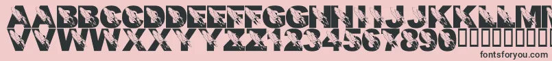 Шрифт LmsRememberingSsColumbia – чёрные шрифты на розовом фоне