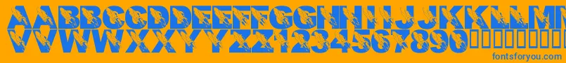 LmsRememberingSsColumbia-fontti – siniset fontit oranssilla taustalla